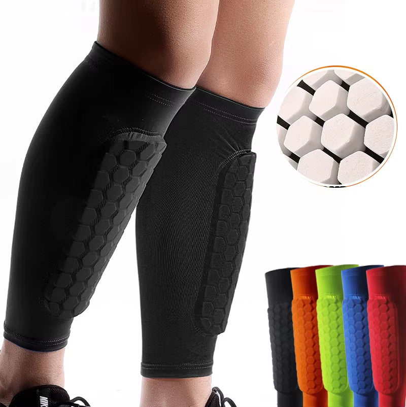 1Pcs Football Shin Guard Socks Sleeves with Foam,Calf Compression Sleeve Honeycomb Pads,Sports Legging & Soccer Equipment